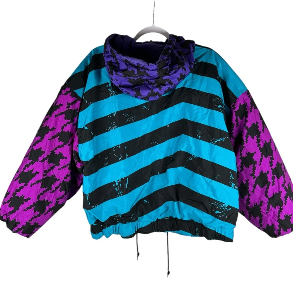 Obermeyer Vintage 90s Reversible Colorful Insulated Winter Ski Jacket Ladies 10 - Picture 2 of 10